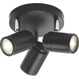 Knightsbridge  Round 3-Light Triple GU10 Ceiling Spotlight Matt Black