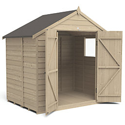 Forest  7' x 5' (Nominal) Apex Overlap Timber Shed with Base & Assembly
