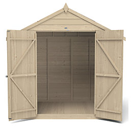Forest  7' x 5' (Nominal) Apex Overlap Timber Shed with Base & Assembly