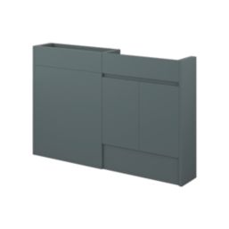 Alaska Bathroom Fitted Furniture RH Pack Vanity with Basin Dark Green Matt 1244mm x 355mm x 997mm