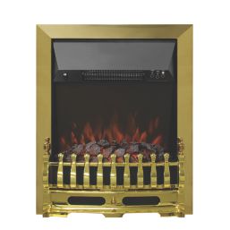 Be Modern Bayden Brass Rotary Control Inset Electric Fire 483mm x 196mm x 593mm