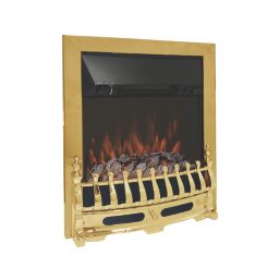 Be Modern Bayden Brass Rotary Control Inset Electric Fire 483mm x 196mm x 593mm