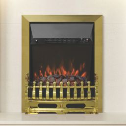 Be Modern Bayden Brass Rotary Control Inset Electric Fire 483mm x 196mm x 593mm