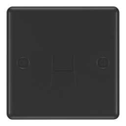 LAP  1-Gang Slave Telephone Socket Matt Black with Colour-Matched Inserts
