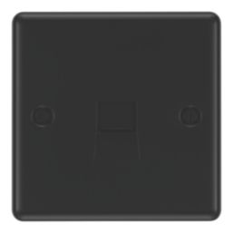 LAP  1-Gang Slave Telephone Socket Matt Black with Colour-Matched Inserts
