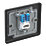 LAP  1-Gang Slave Telephone Socket Matt Black with Colour-Matched Inserts