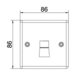 LAP  1-Gang Slave Telephone Socket Matt Black with Colour-Matched Inserts