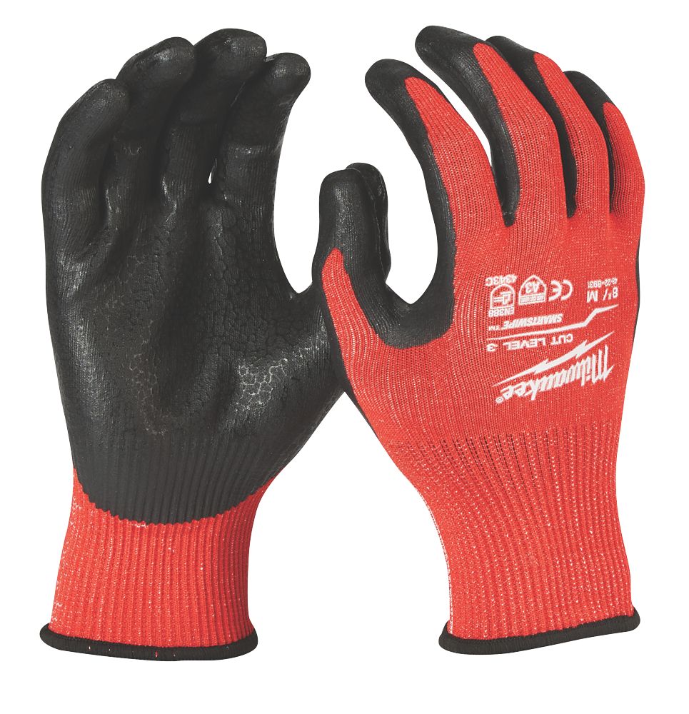 Milwaukee  Dipped Gloves Red Medium