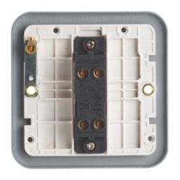 Contactum  10AX 1-Gang Metal Clad Intermediate Switch Grey with White Inserts