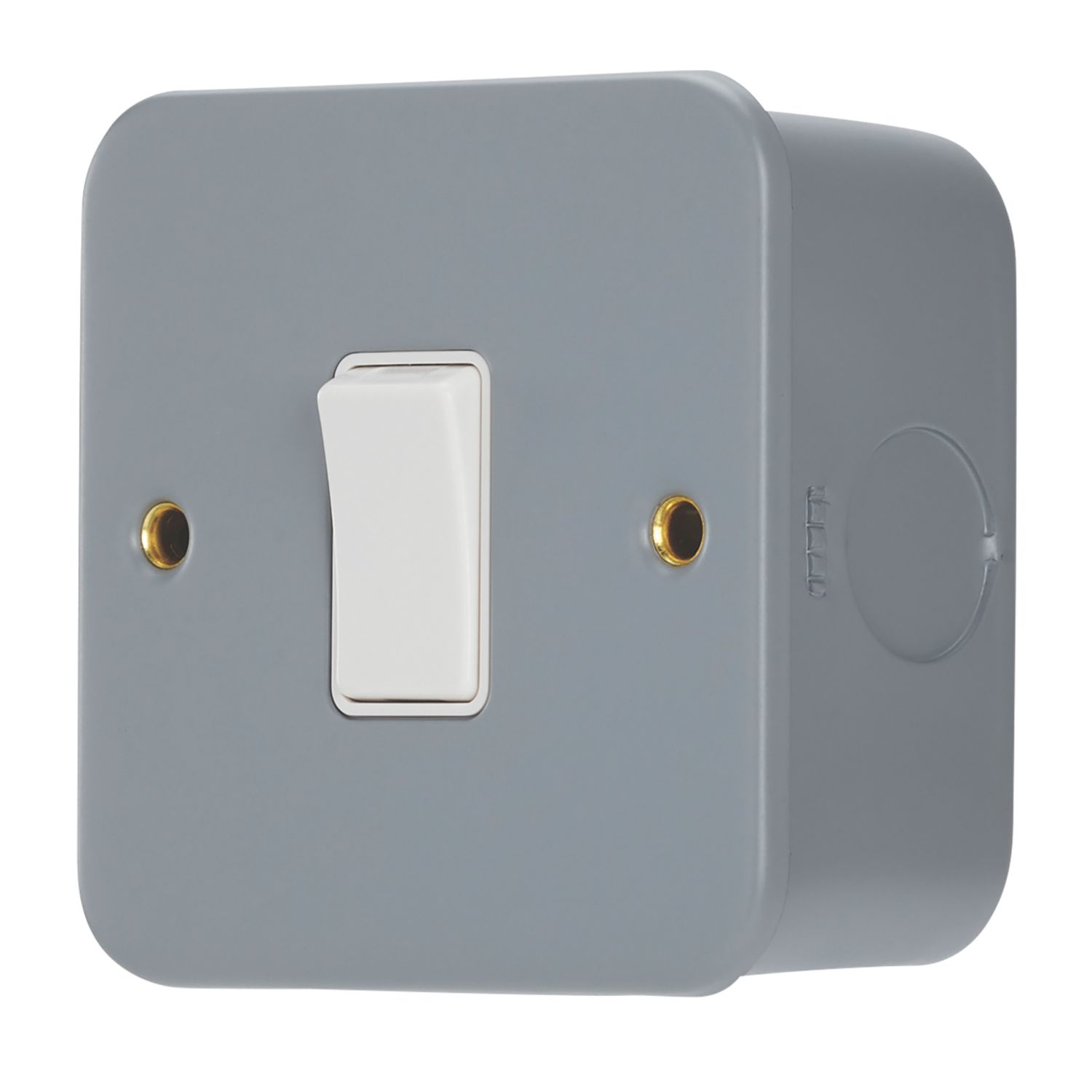 Contactum 10AX 1-Gang Metal Clad Intermediate Switch Grey with White Inserts (152RK)