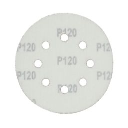 Flexovit  A203F 120 Grit 8-Hole Punched Multi-Material Sanding Discs 125mm 6 Pack