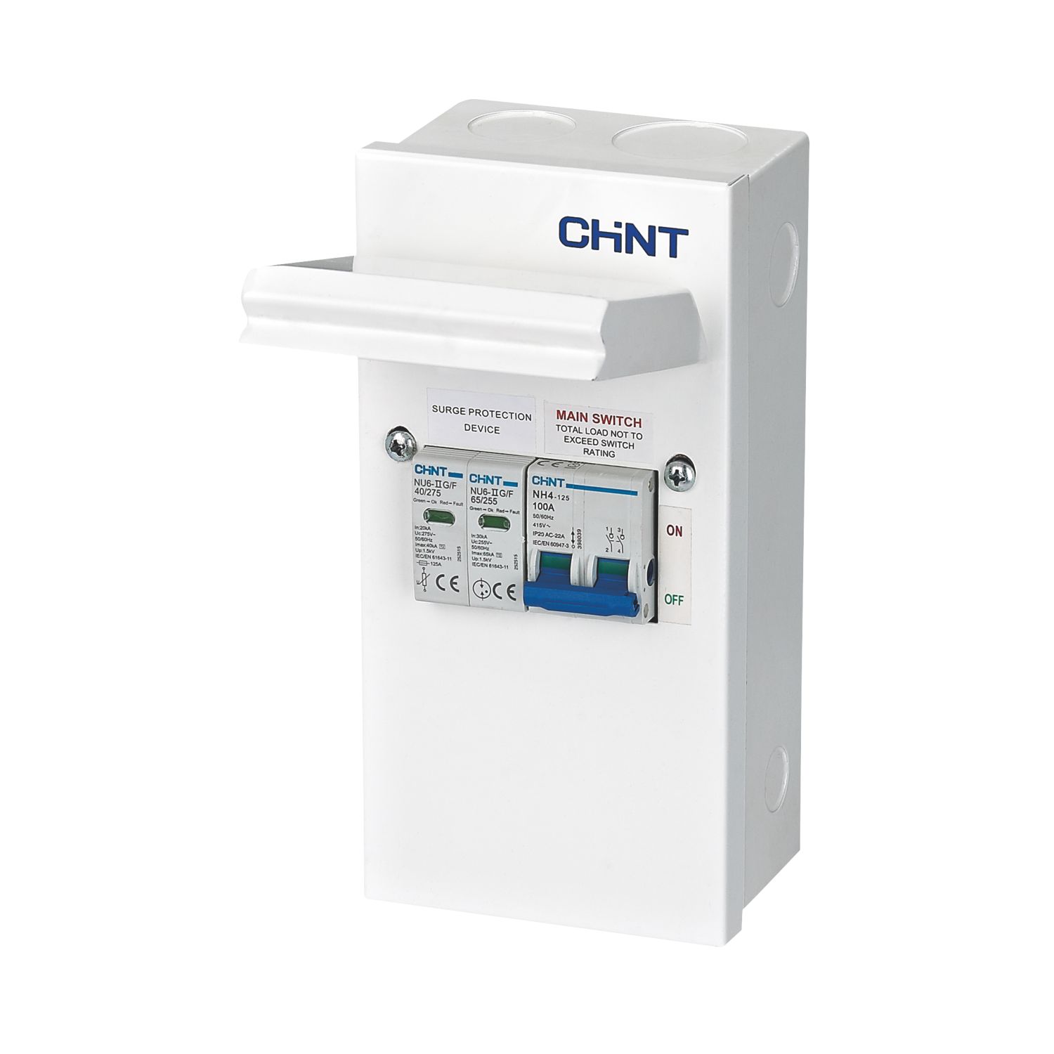 Chint NX3 Series 4-Module 4-Way Populated SPD Enclosure Kit (152VG)
