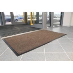 COBA Vyna-Plush Entrance Mat Black/Brown 0.9m x 0.6m x 7mm