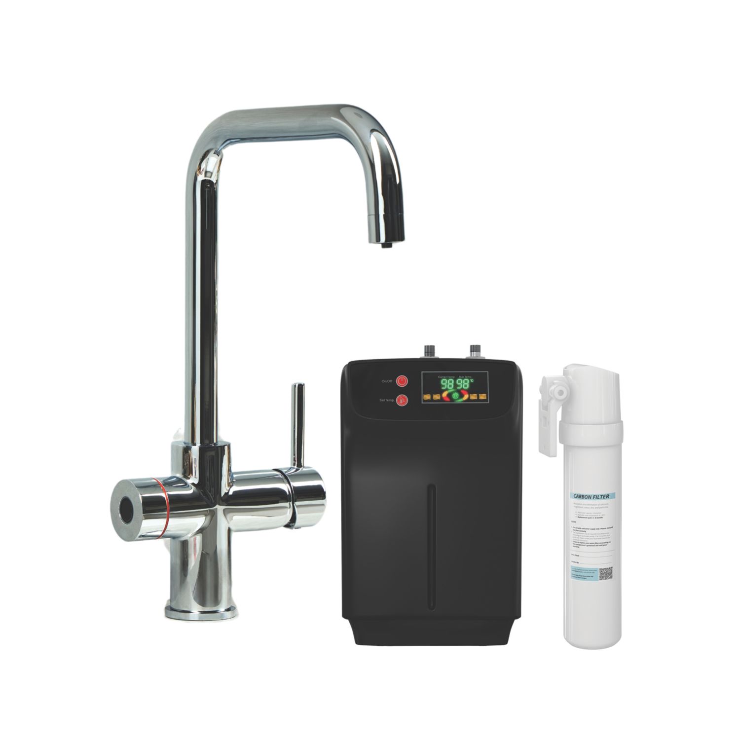 Imprompta Biometric Fingerprint Controlled 3-in-1 Instant Boiling Water Tap Chrome (152YU)