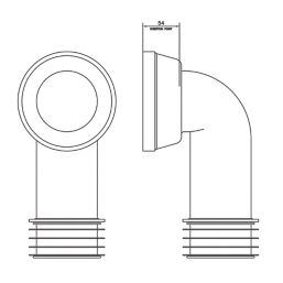 FloPlast  Rigid 90° Angled Pan Connector White 300mm