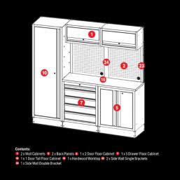 Bunker  Black 11 Piece Modular Storage Set with Hardwood Worktop
