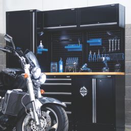 Bunker  Black 11 Piece Modular Storage Set with Hardwood Worktop