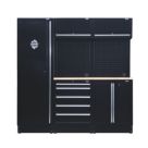 Bunker  Black 11 Piece Modular Storage Set with Hardwood Worktop