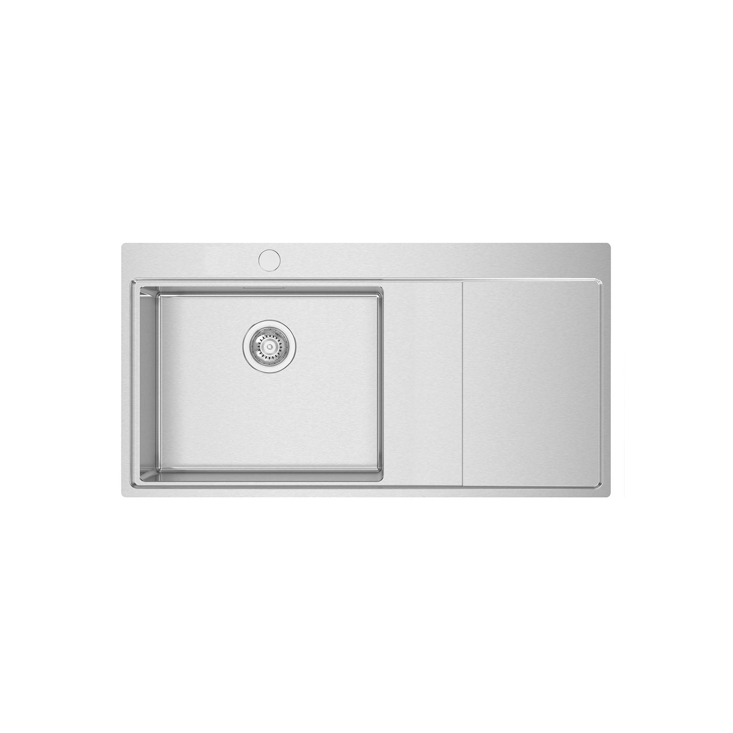 Clearwater Xeron 1 Bowl Stainless Steel Kitchen Sink with RH Single Drainer Brushed Steel 1000mm x 520mm (153FJ)