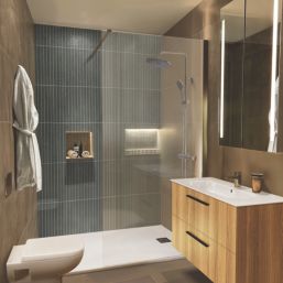 Ideal Standard i.life  Semi-Framed Wet Room Panel Clear Glass/Silver 700mm x 2000mm
