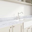 Wilsonart Matt Grey Marble Effect Compact Laminate Upstand 3000mm x 100mm x 12mm