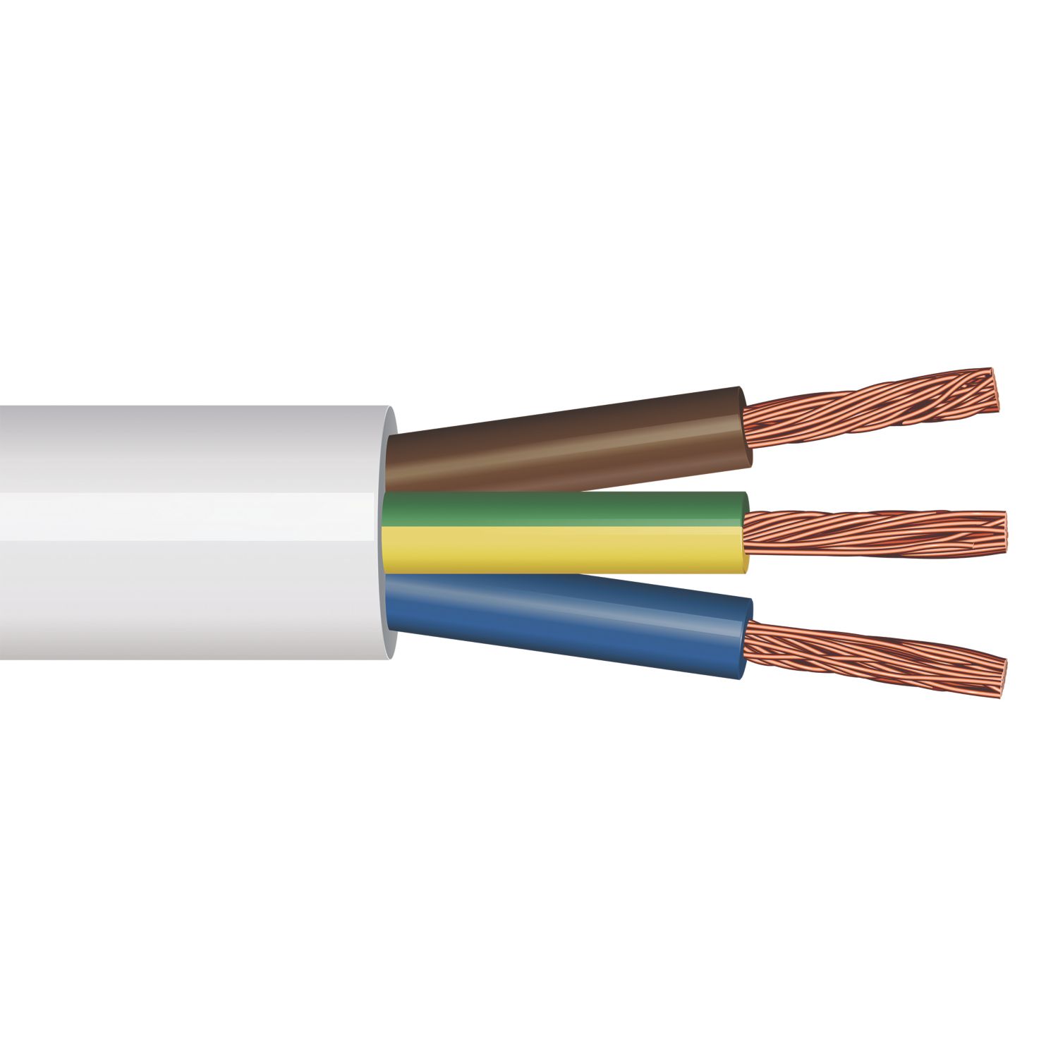 Time 3183Y White 3-Core 1mm² Flexible Cable 25m Drum (153PY)