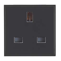 Contactum Grid 13A Unswitched Modular Socket Black