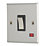 Contactum iConic 20A 1-Gang DP Control Switch Brushed Steel with Neon with Black Inserts
