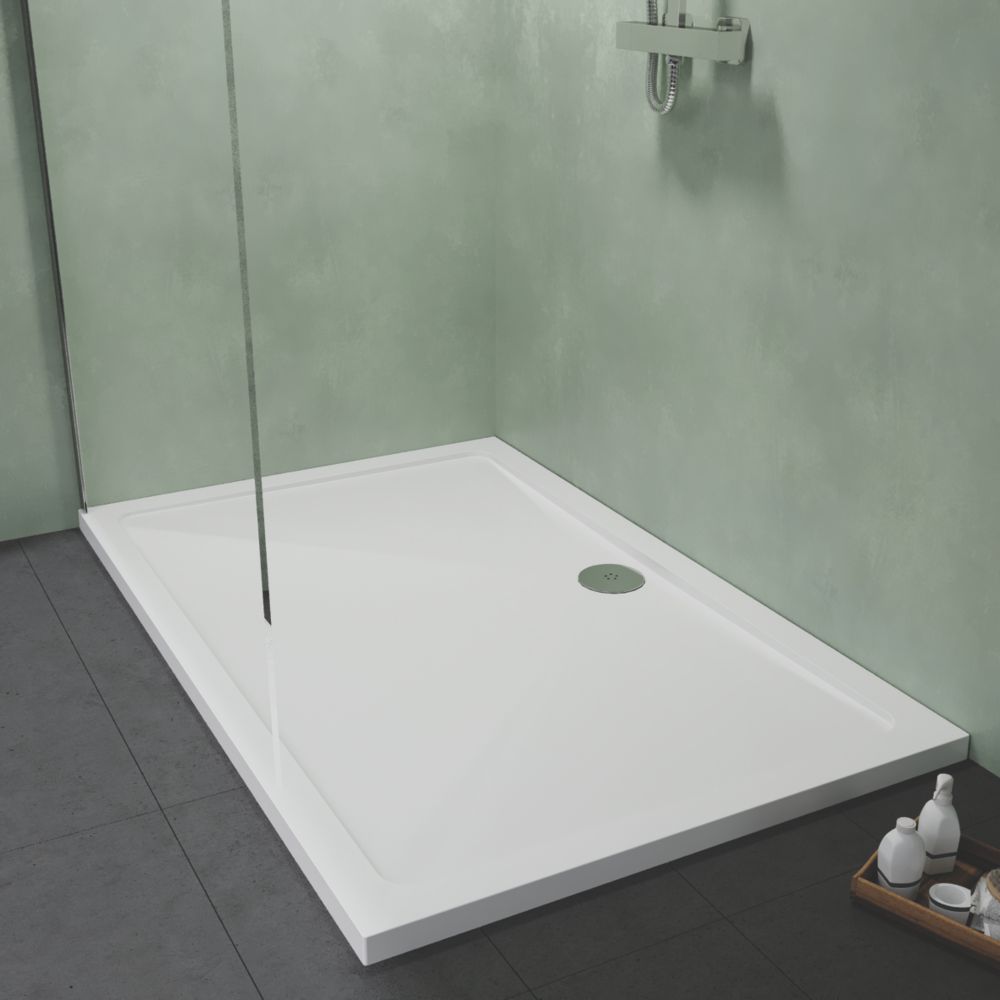 ETAL Pearlstone Matrix Rectangular Shower Tray White 1400mm x 900mm x ...