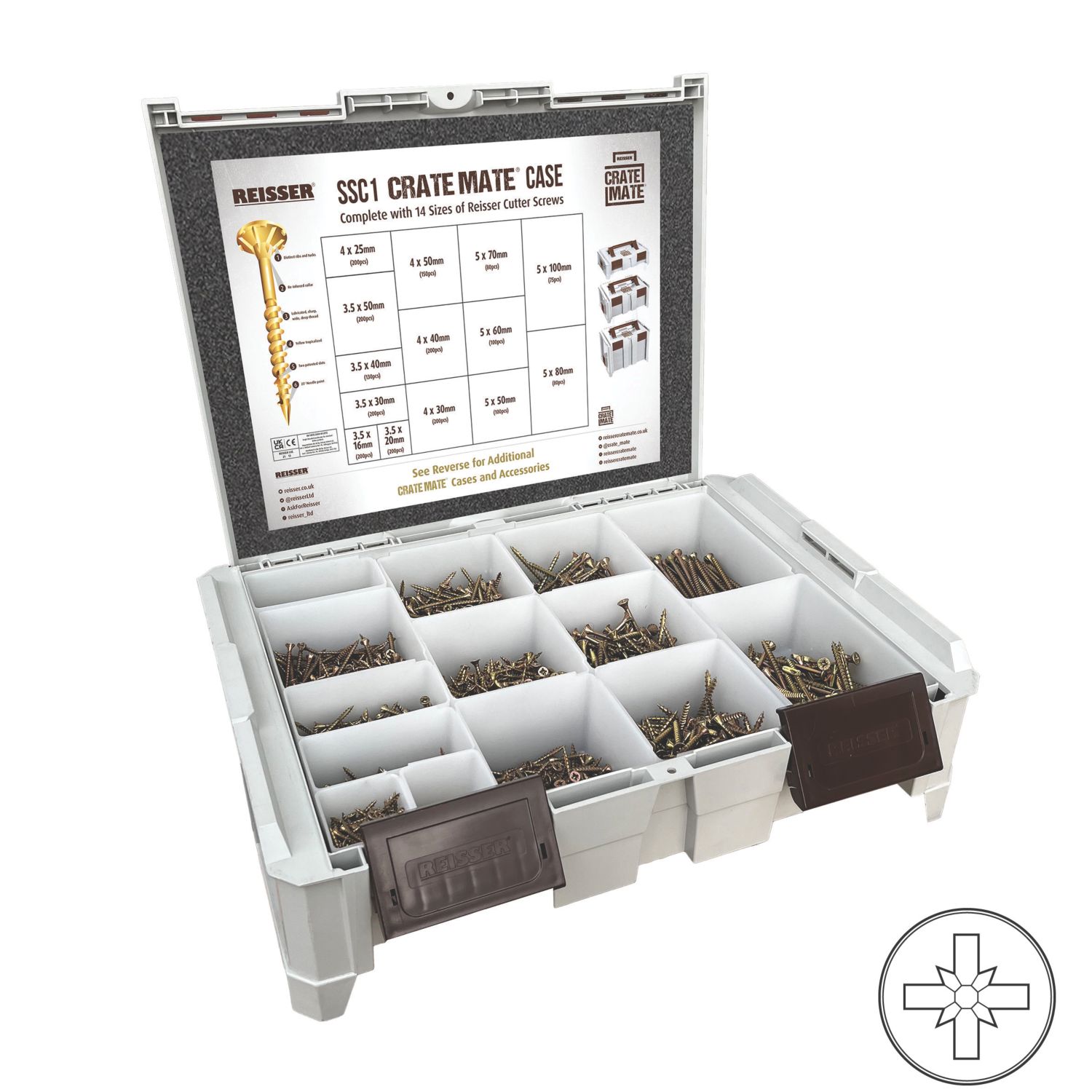 Reisser SSC1/Cutterfull PZ Countersunk Crate Mate Case 2235 Pieces (153TW)