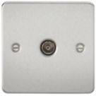 Knightsbridge  1-Gang Coaxial TV Socket Brushed Chrome
