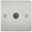 Knightsbridge  1-Gang Coaxial TV Socket Brushed Chrome