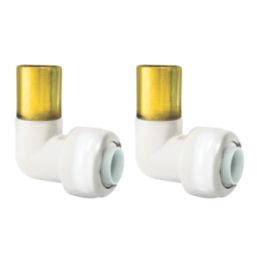 ETAL  Brass Push-Fit Reducing 90° White Stem Elbow F 10mm x M 15mm 2 Pack