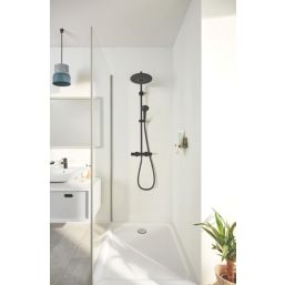 Grohe Vitalio Joy 260 HP Rear-Fed Exposed Phantom Black Thermostatic Shower System