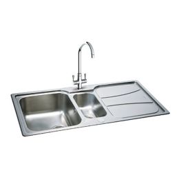 Carron Phoenix Zeta 1.5 Bowl Stainless Steel Reversible Inset Sink & Drainer  1030mm x 510mm