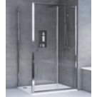 Aqualux Edge 6 Semi-Frameless Rectangular Shower Enclosure & Tray  Polished Silver 1200mm x 760mm x 1935mm