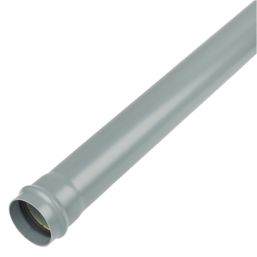 FloPlast  Push-Fit Single Socket Soil Pipes Grey 110mm x 3m 2 Pack