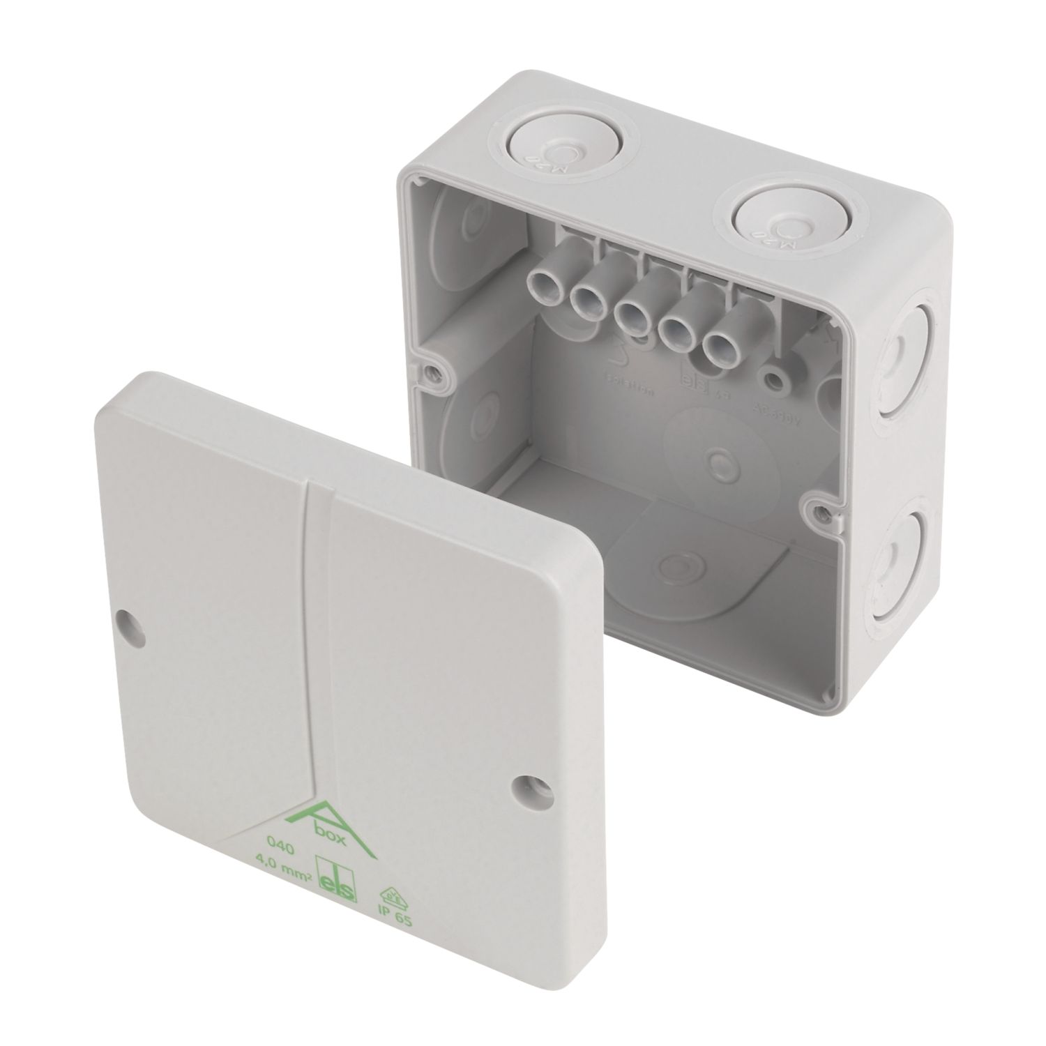 Essentials IP65 32A 5-Terminal Weatherproof Outdoor Adaptable Box 93mm x 55mm x 93mm (15488)