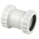 FloPlast WC07 Universal Compression Waste Straight Coupler White 32mm x 32mm