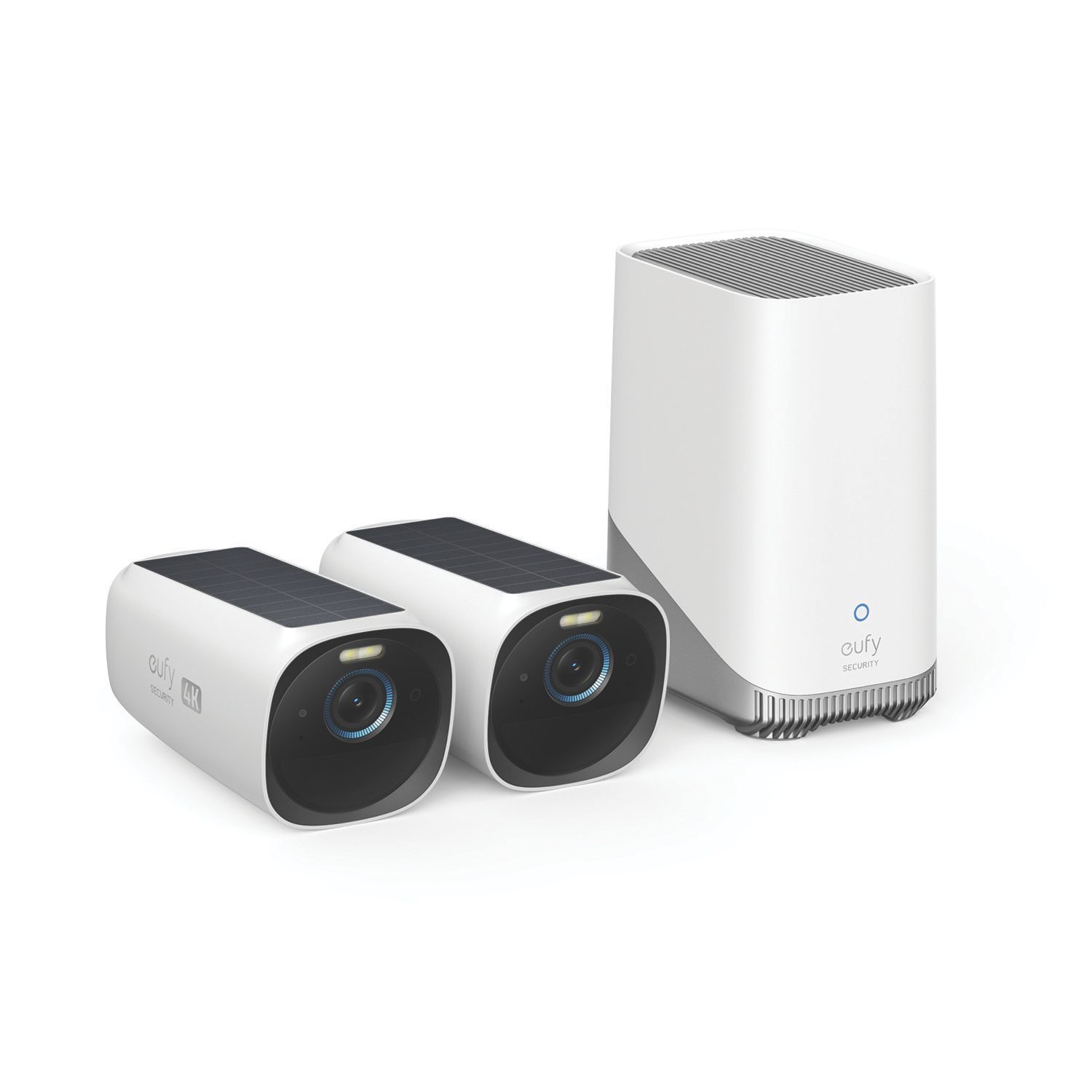 Eufy S330 White Wireless Homebase 3 Security Camera System & 2 4K Indoor & Outdoor Cameras (154AG)