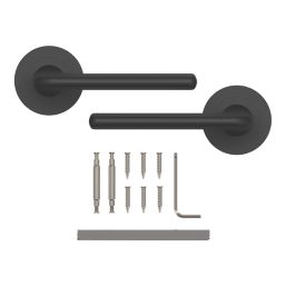 Cooke & Lewis Izenah Lever on Rose Door Handles Pair Matt Black