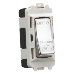 Knightsbridge  10A Grid 3-Pole Fan Isolator Switch Polished Chrome