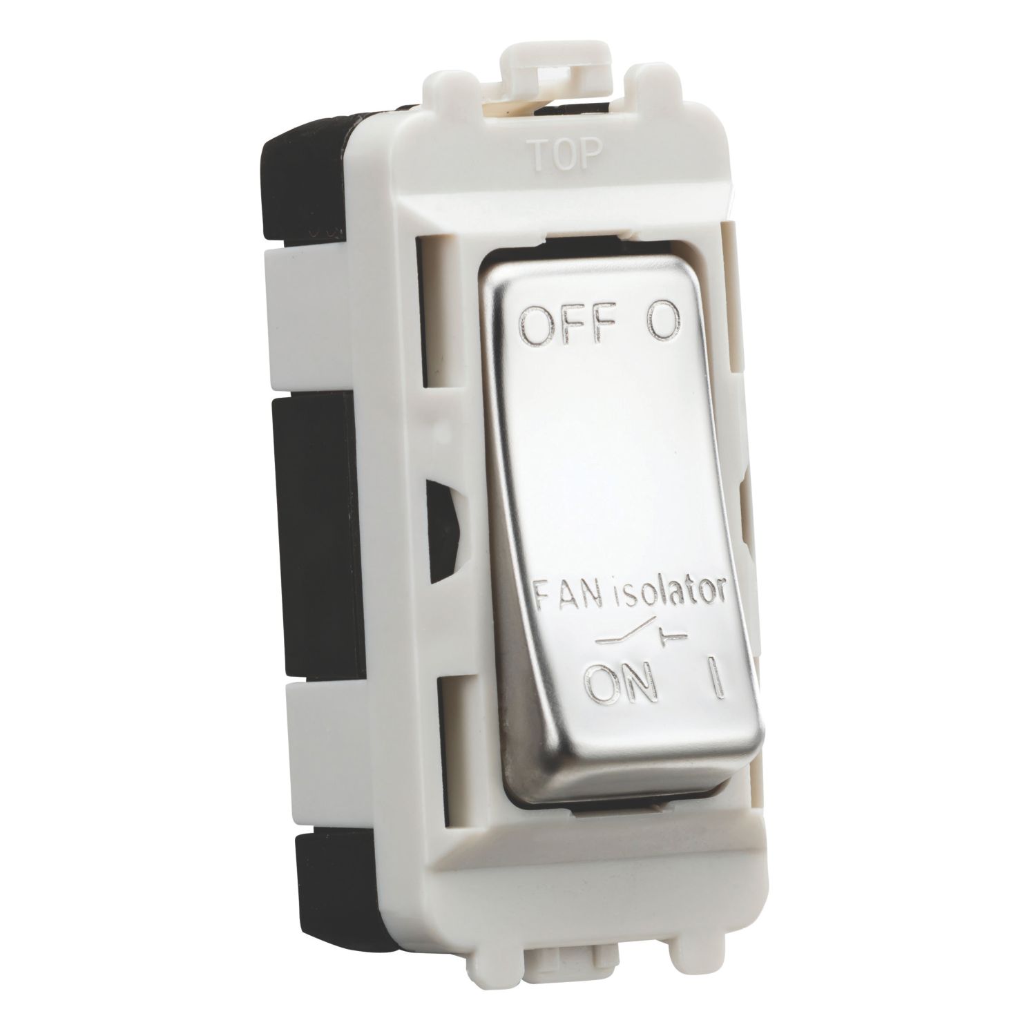 Knightsbridge 10A Grid 3-Pole Fan Isolator Switch Polished Chrome (154CR)
