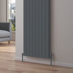 Reina Piatto Double 1800mm x 595mm 6369BTU Anthracite Vertical Designer Radiator