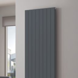 Reina Piatto Double 1800mm x 595mm 6369BTU Anthracite Vertical Designer Radiator