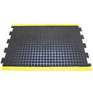 COBA Europe Bubblemat Anti-Fatigue Floor Middle Mat Black / Yellow 1.2m x 0.9m x 14mm