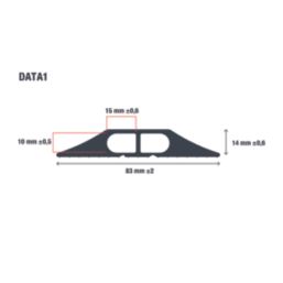 COBA CablePro Data Medium Duty Dual Channel Cable Cover 3m Black