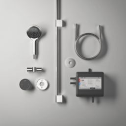 Mira Platinum HP/Combi Ceiling-Fed Black/Chrome Thermostatic Wireless Digital Mixer Shower