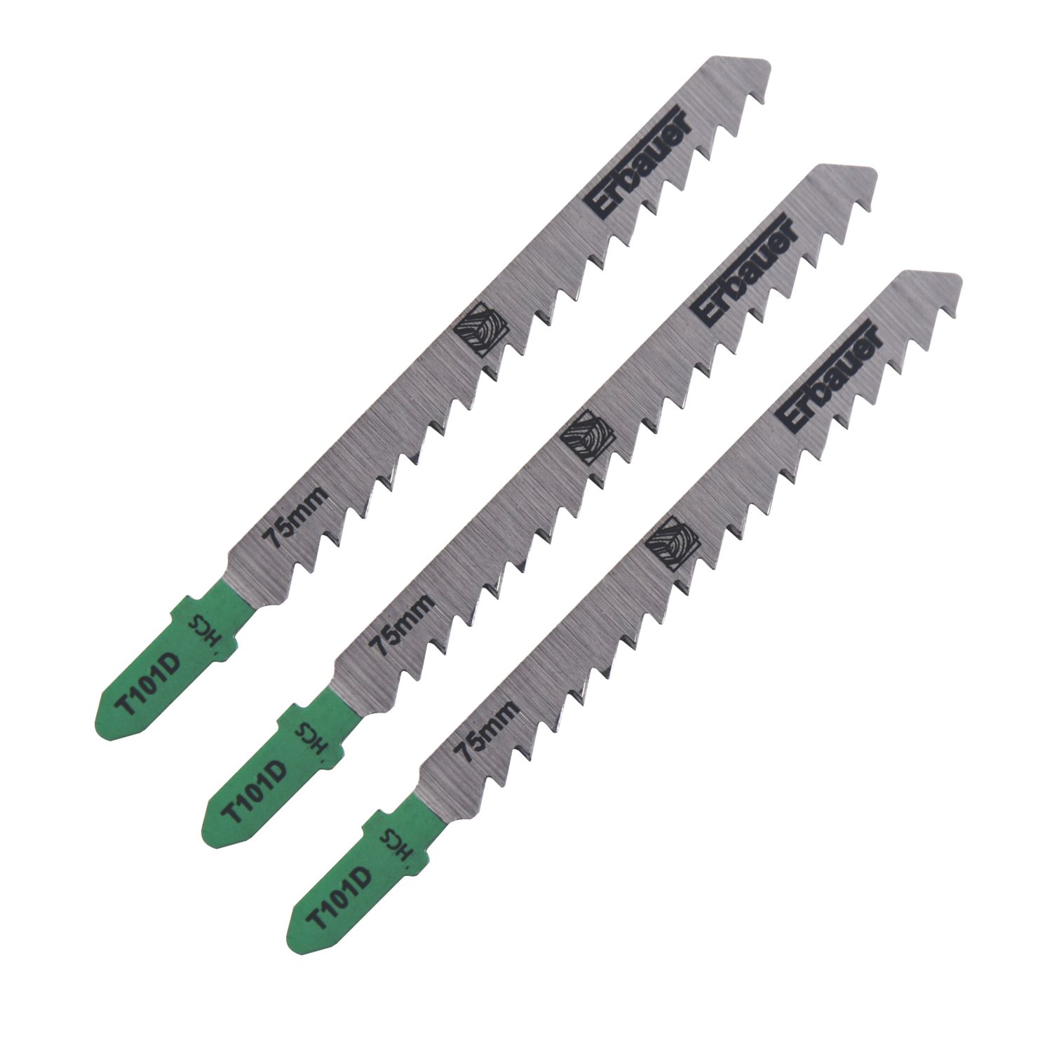 Erbauer Wood Jigsaw Blades 100mm 3 Piece Set (154PH)
