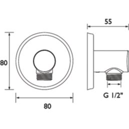 Bristan  Easyfit Contemporary Round Shower Wall Outlet Chrome 55mm
